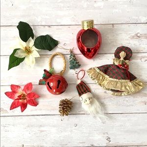 Christmas Ornaments & Small Holiday Decor Candle Holder Etc Assorted Items